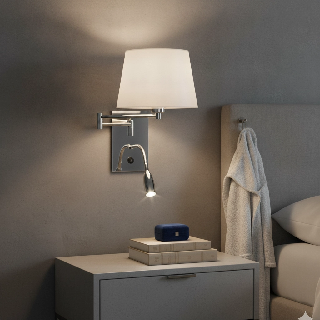 Applique murale Cingo chrome avec blanc