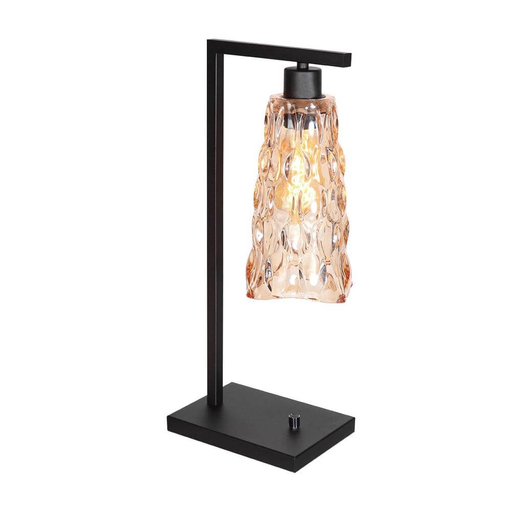 Lampe de table Vidrio noir avec verre ambré