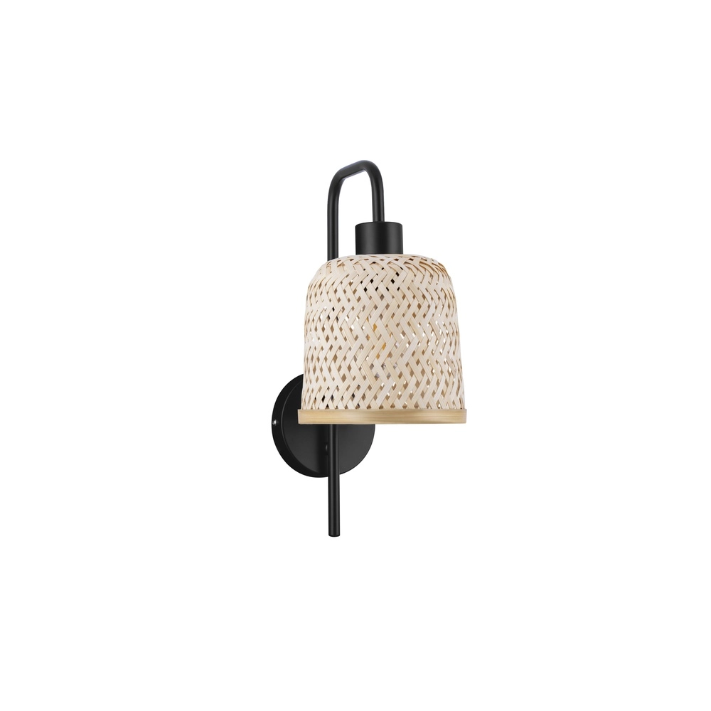 Applique murale Intra noir avec capuchon en bambou Lyora 5212017454812