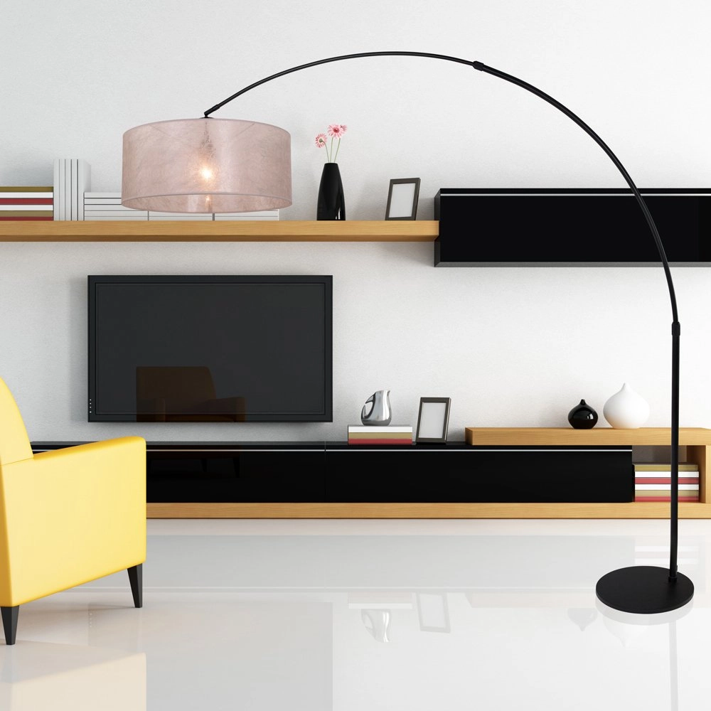 Lampe à arc Stresa noir avec teinte sizoflor argentée Steinhauer 8712746106664