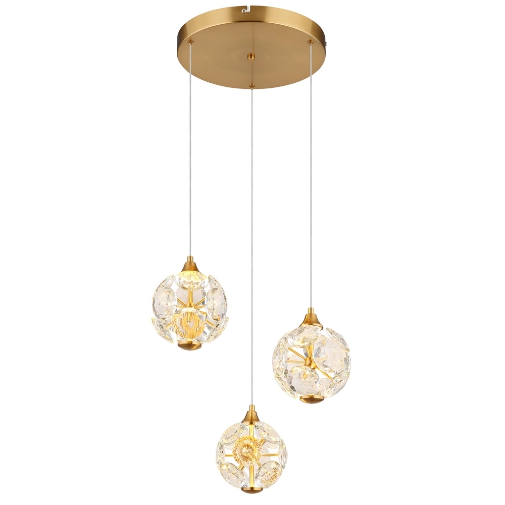 Lampe pendante à 3 lampes Virina or Ø 65cm
