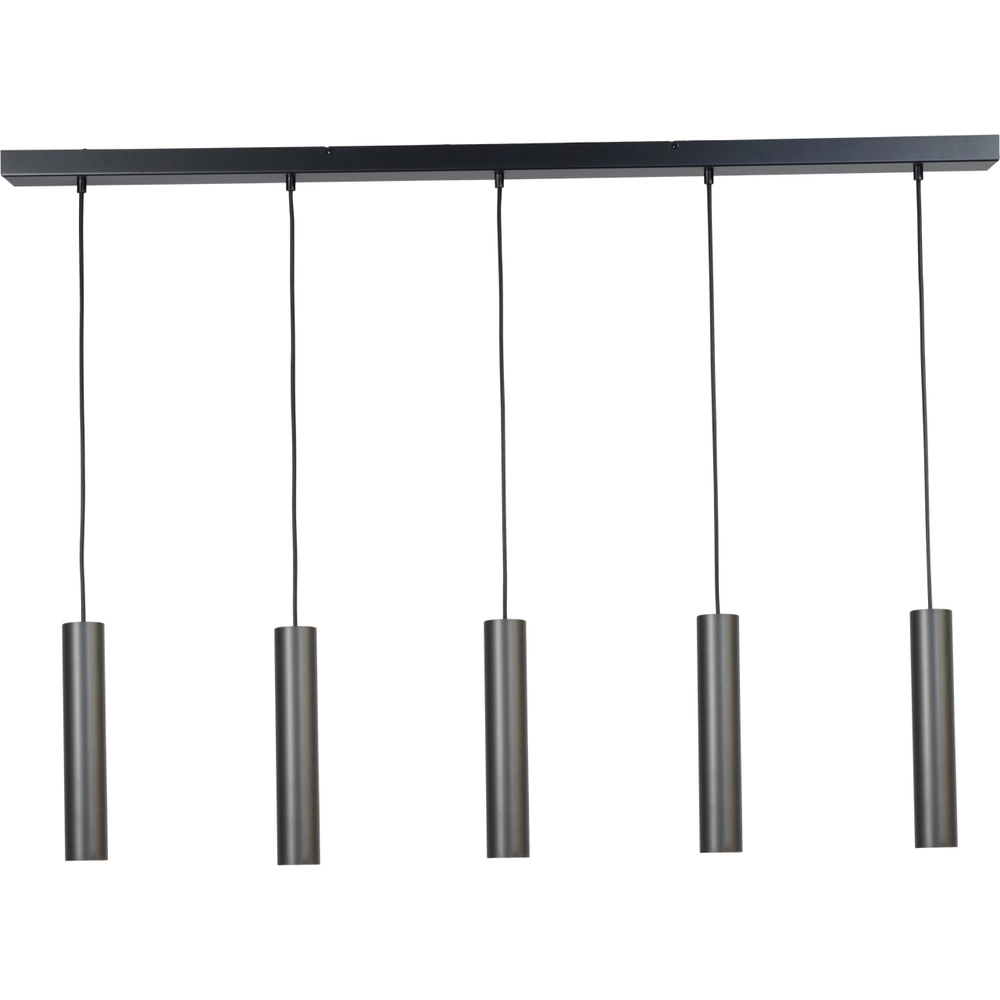 Lampe pendante de salle à manger Run 5 pendentifs noirs