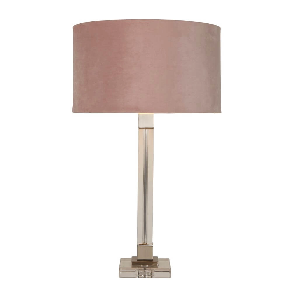 Lampe de table design Scarborough or avec nuance rose