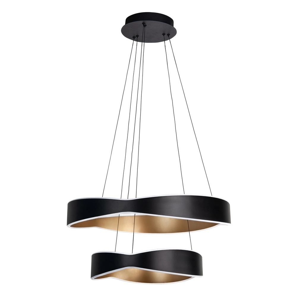 Suspension design Onda Noir avec double doré Suspension design Onda Noir avec double doré