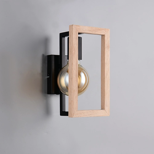 Lampe murale de conception Bano noir avec bois Trio 4017807670899