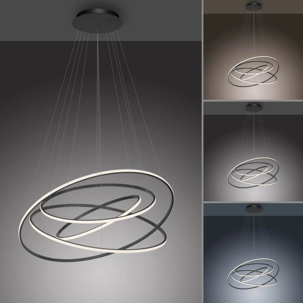 Lampe suspendue moderne Tessara anthracite Paul Neuhaus 4012248372654