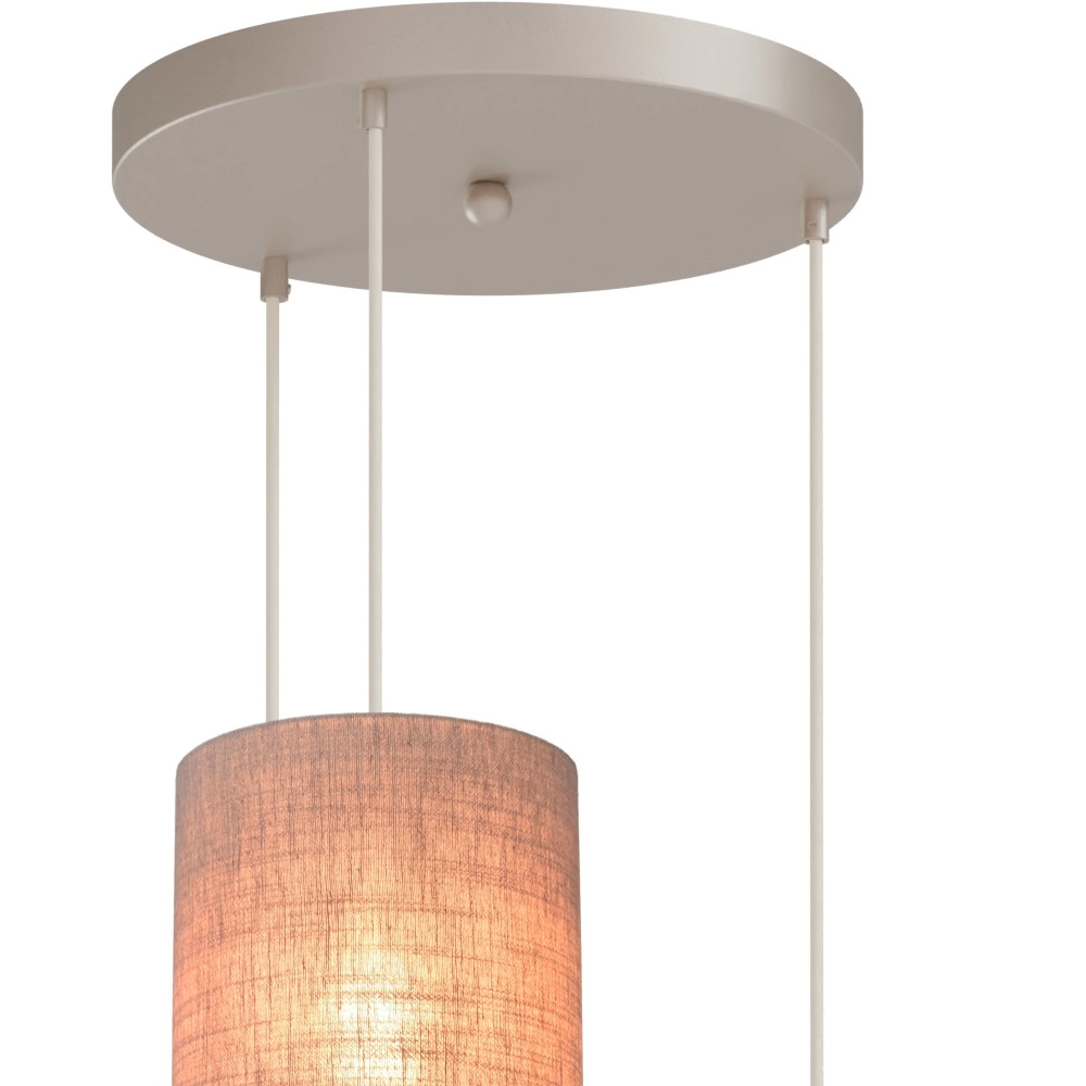 Lampe pendante à 3 lampes Lisbourg Terra beige avec teinte gris beige Masterlight
