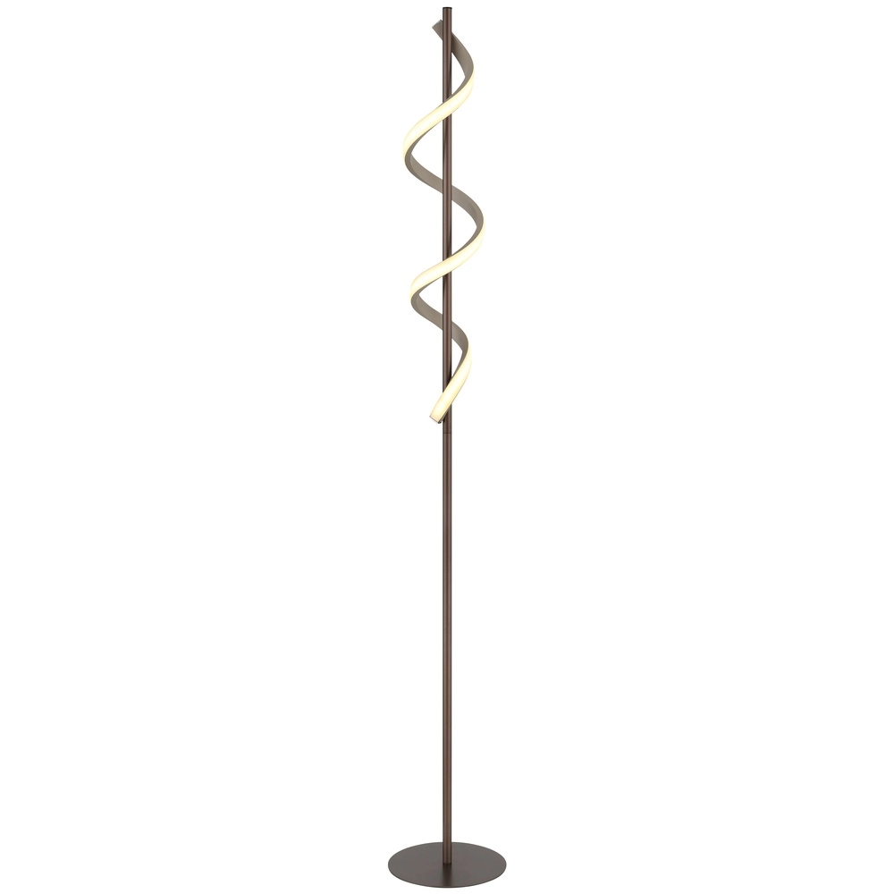 Lampe de pied Spiro bronze avec brun sable