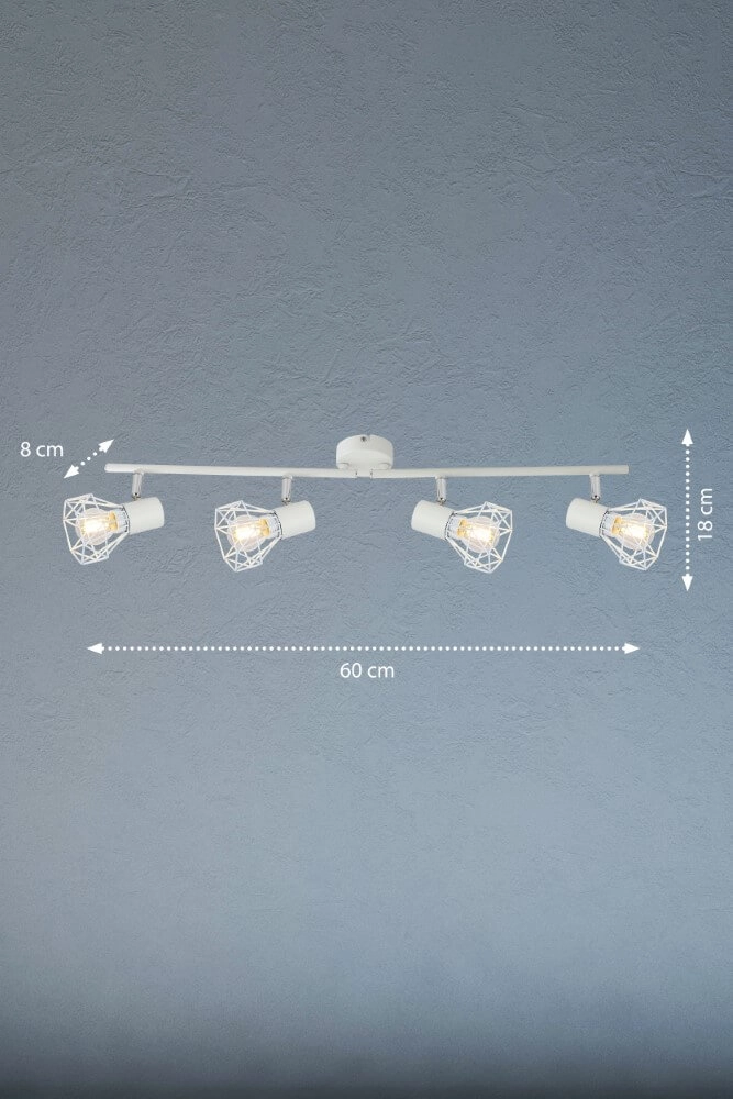 Spot en saillie blanc Ran 4 lumières Fischer & Honsel 4001133203937