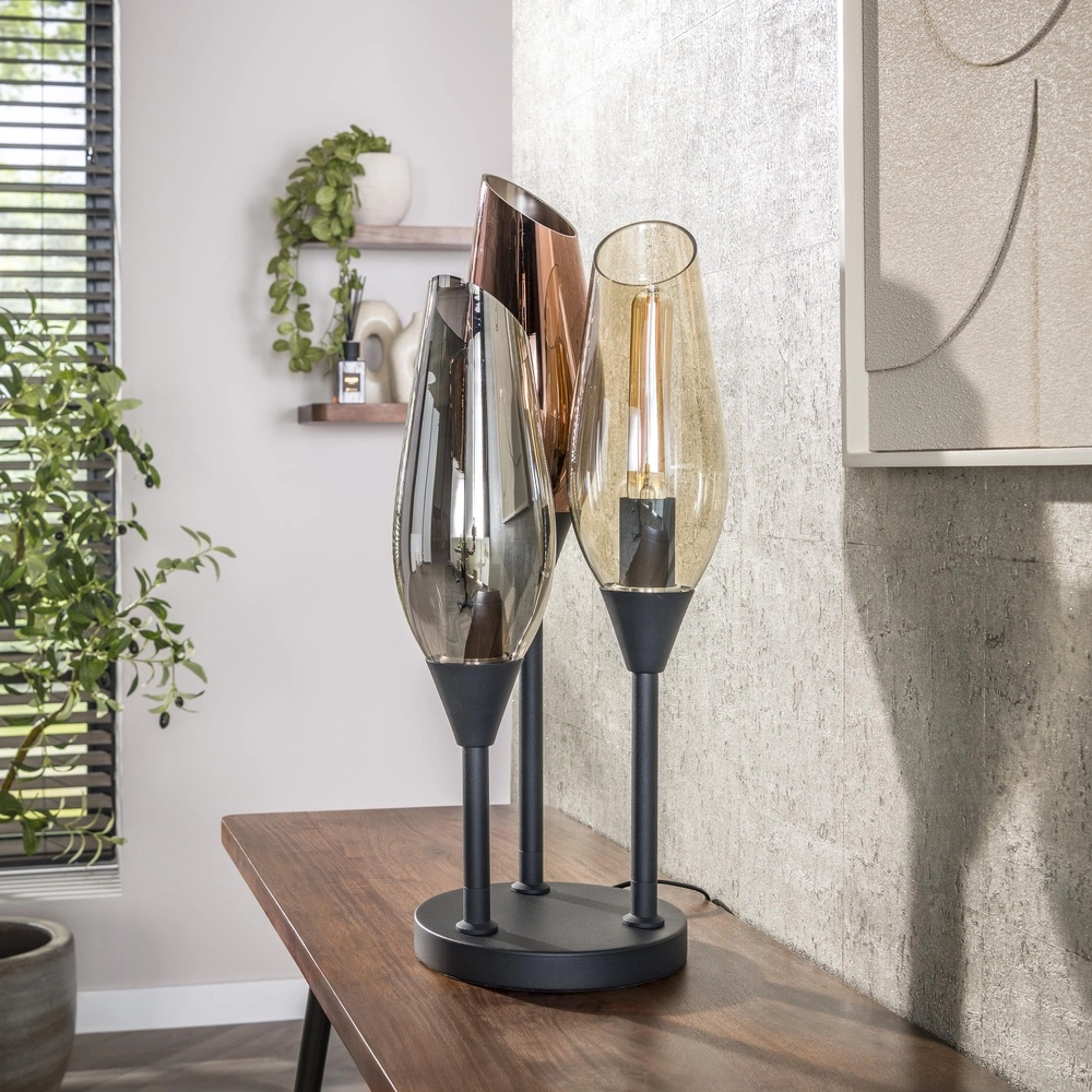 Lampe de table en verre Cocoon 3x E27 - 59cm Lyora 8716803511859