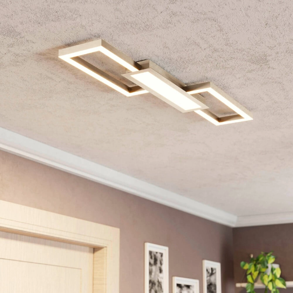Plafonnier en acier inoxydable Monirote avec LED Eglo 9002759997915