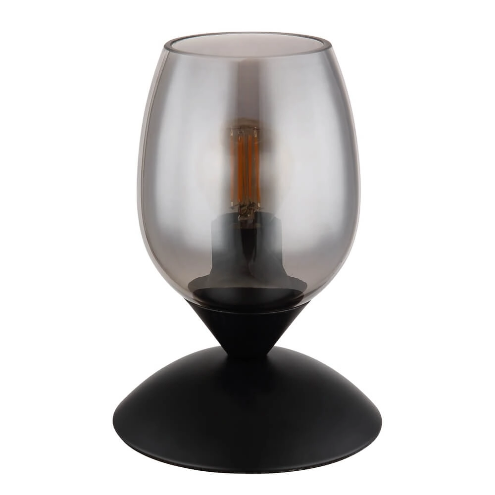 Lampe de table Kuwaita noir avec verre fumé Globo 9007371452989