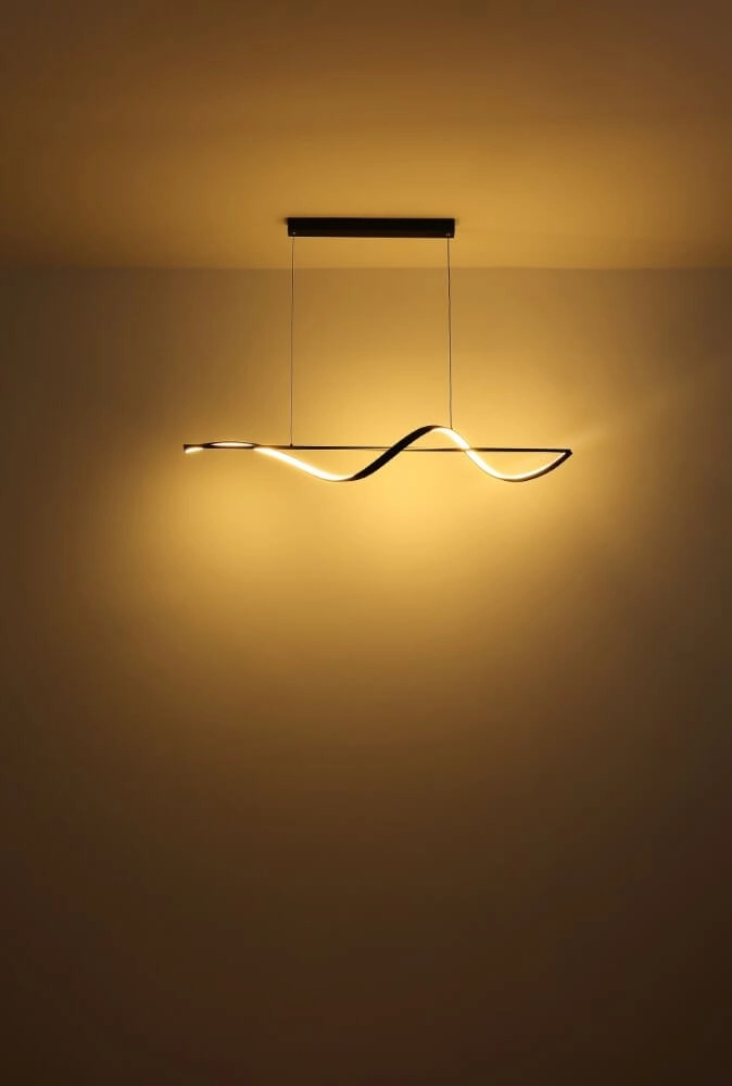 Lampe suspendue ondulée Violino conception noire Globo 9007371446117