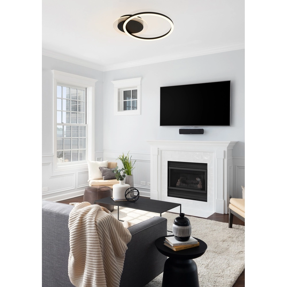 Plafonnier Contour Noir Simple Searchlight 5053423298757