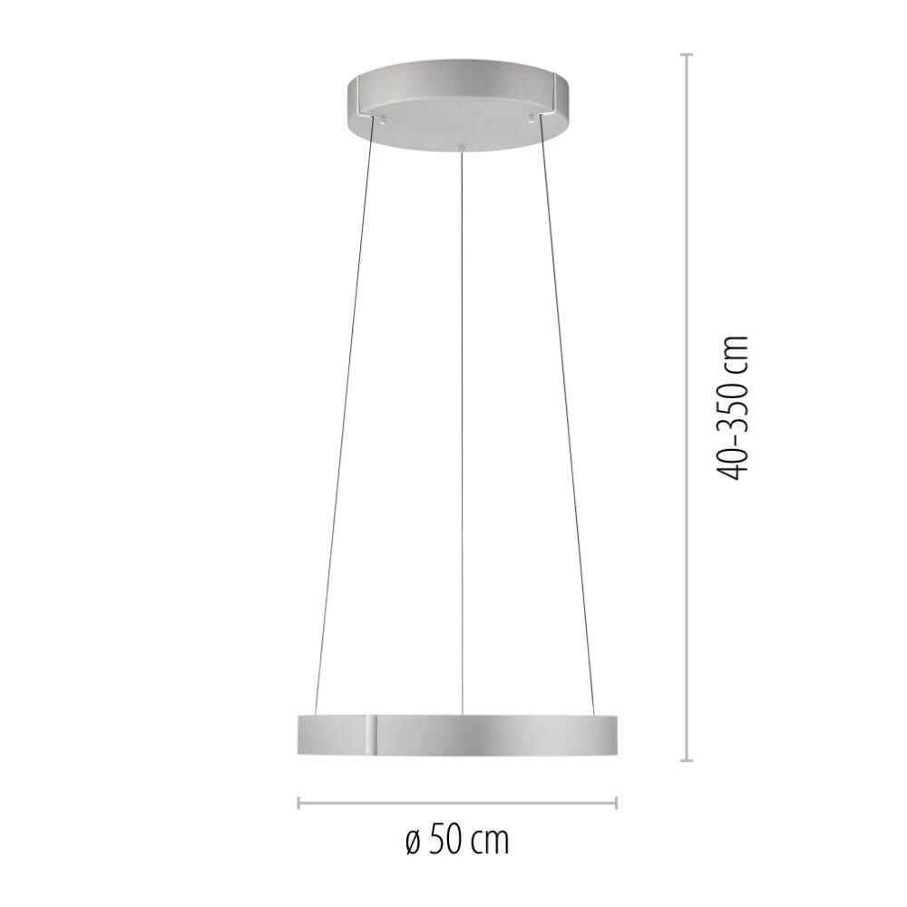 Lampe suspendue ronde Pure E-Clipse aluminium Ø 50cm Paul Neuhaus 4012248372333