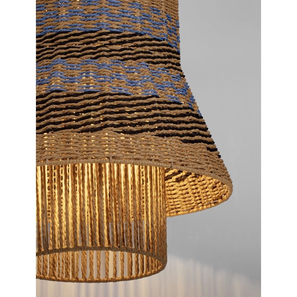 Suspension en rotin Mande bleu avec marron Lyora 5212017477354