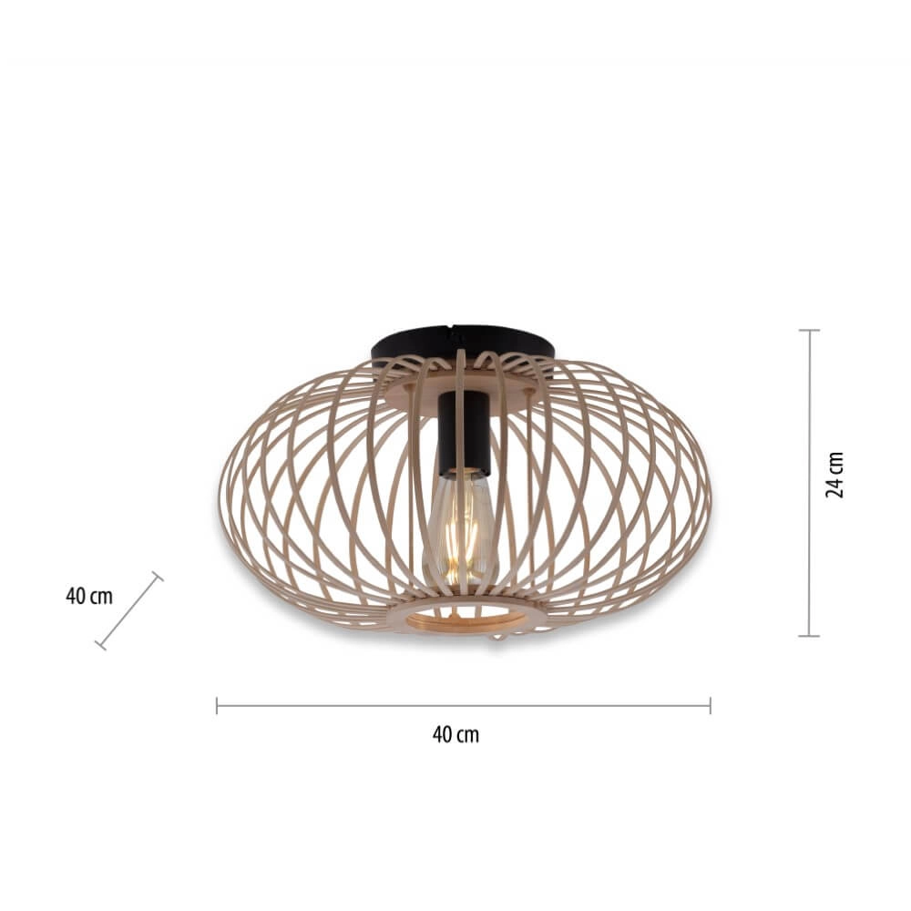 Lampe fil de bois Racoon Ø40cm Just Light 4043689984342