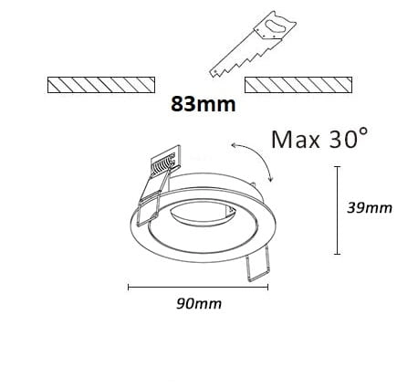 Spot encastrable rond Alice champagne Artdelight 8720701103320