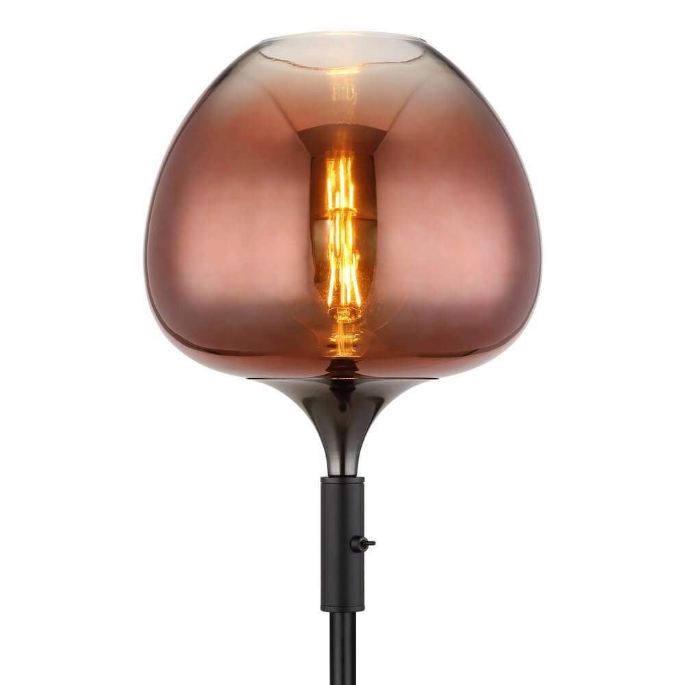 Lampadaire noir Maxy avec verre rouge Ø 29cm Globo 9007371450992