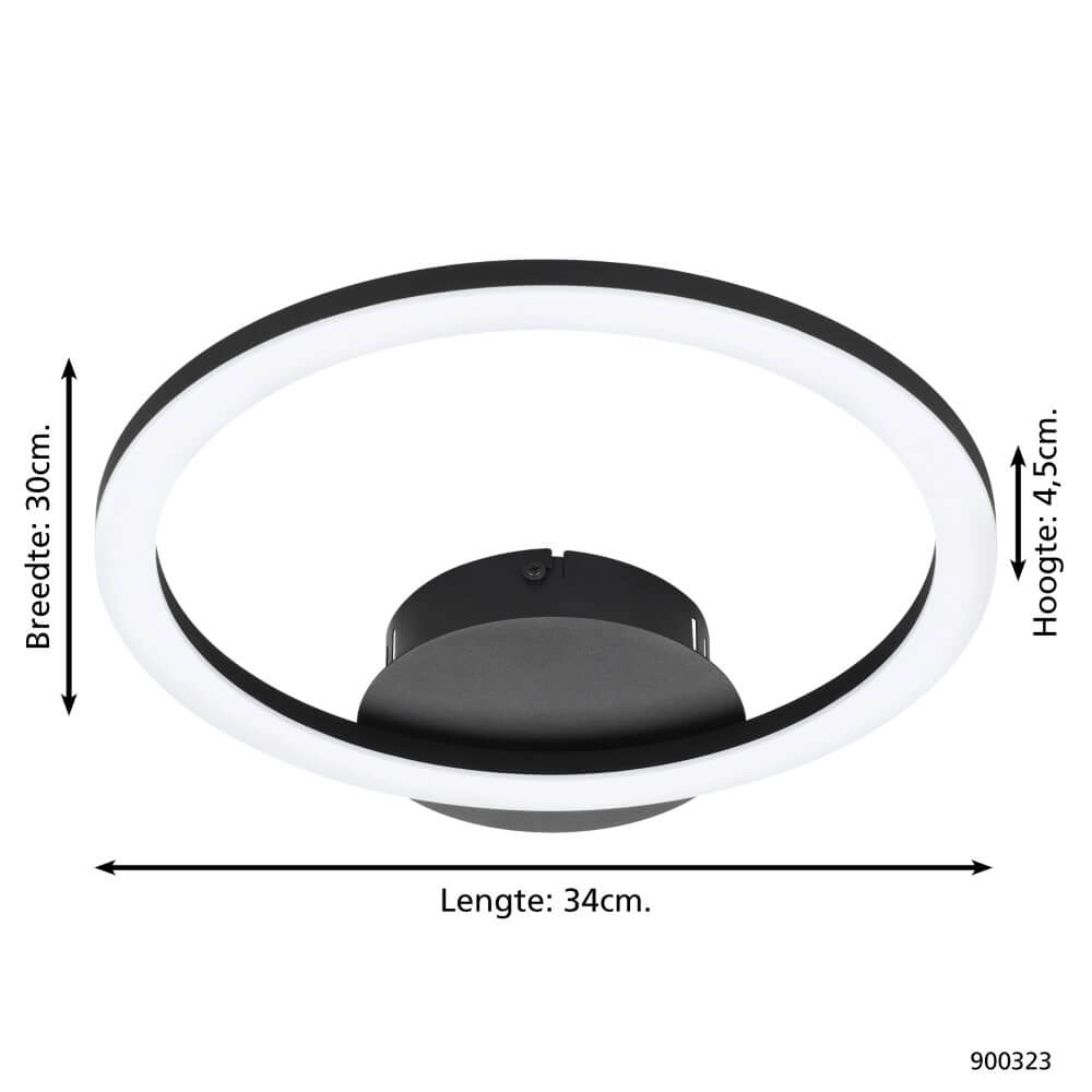 Plafonnier Zigbee Parrapos-Z 34x30cm noir Eglo 9008606231263