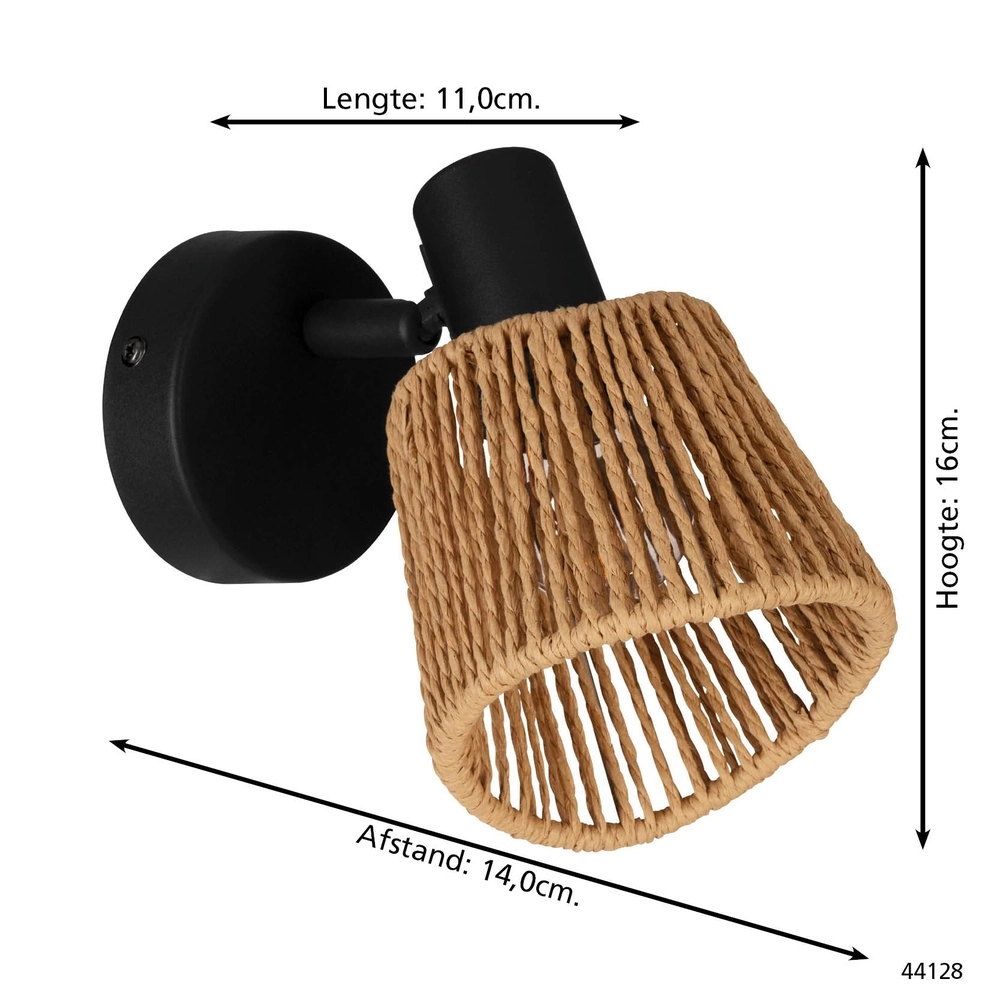 Applique murale en rotin Keelby cheville Eglo 9002759441289