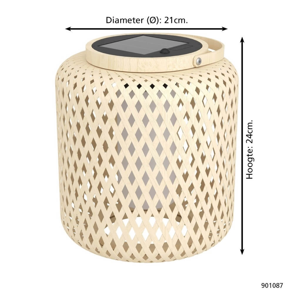 Lampe de table solaire Marliano diamants en rotin Eglo 9008606297948