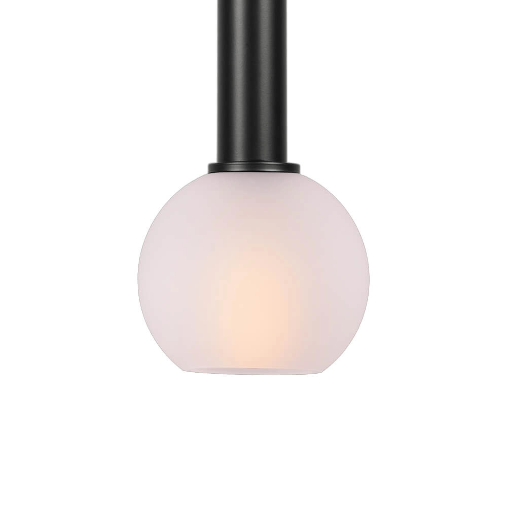 Lampe suspendue Ø 15cm Bella 2 Noir avec verre blanc mat Masterlight 8718121334325