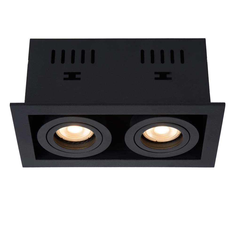 Projecteur rectangulaire encastré Chimney Double Noir Lucide 5411212092267