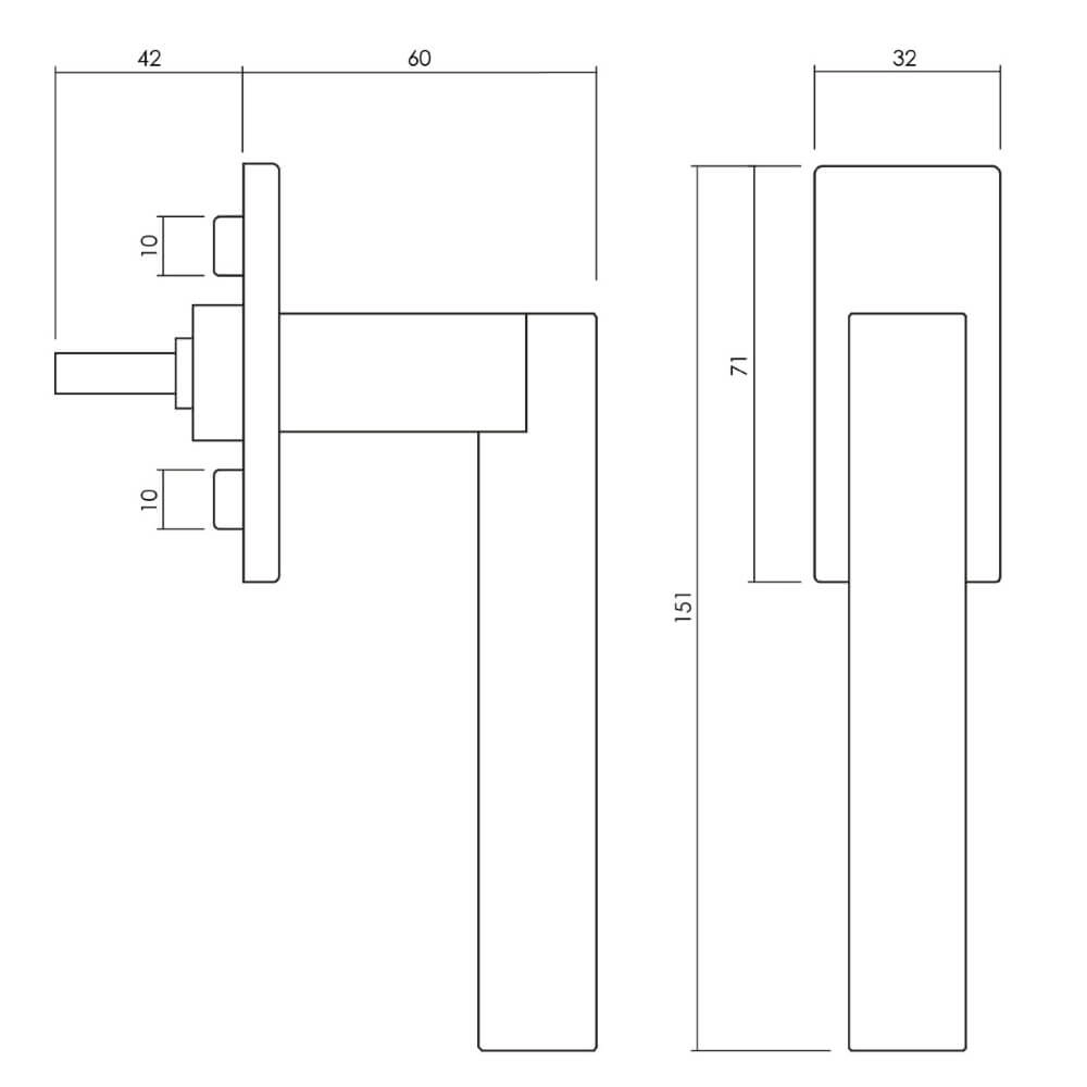 Poignée de fenêtre design Euclide Q chrome Olivari 8714186479698