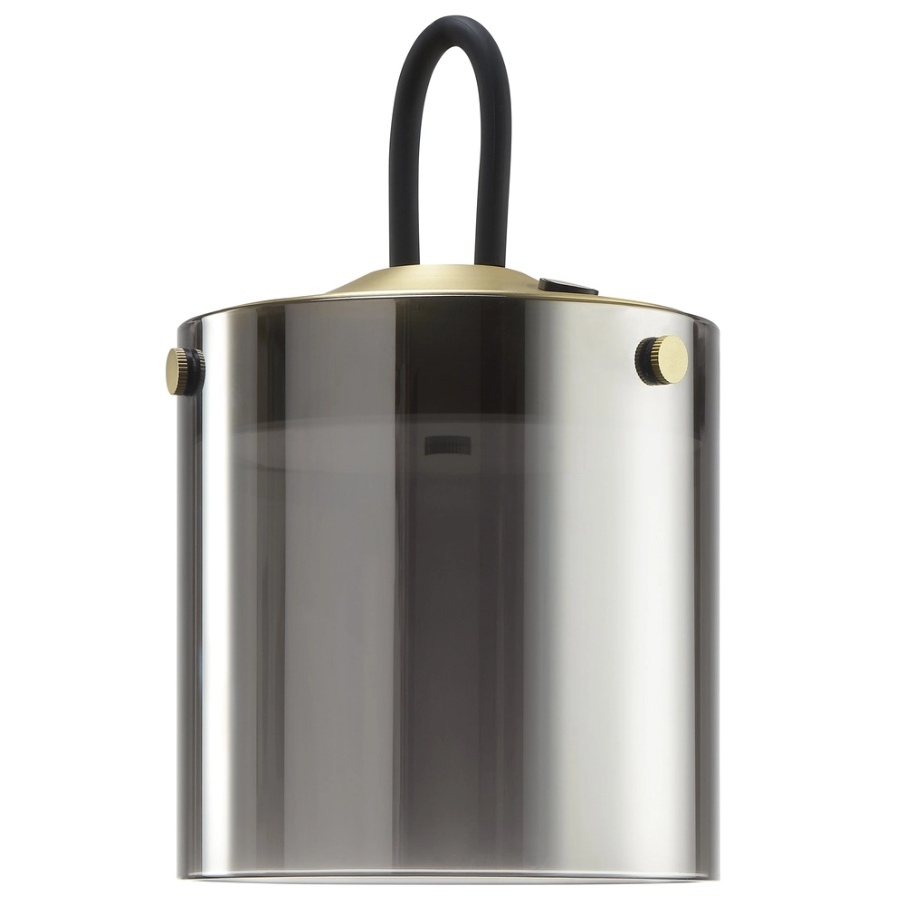 Lampe de table Lumeo laiton avec verre fumé Ø 13cm Brilliant 4004353463594