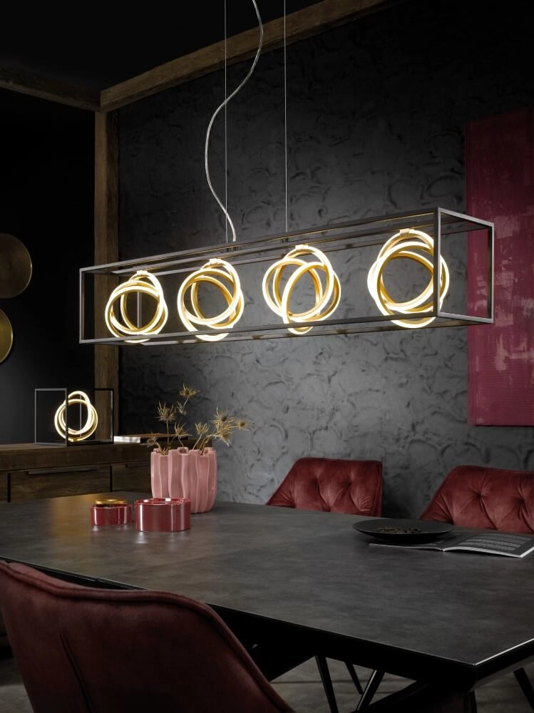 Lampe de table design Gisi noir avec de l'or Fischer & Honsel 4003694504133