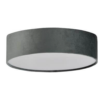 Plafonnier Drum Pleat 38cm velours anthracite Searchlight 5053423187204