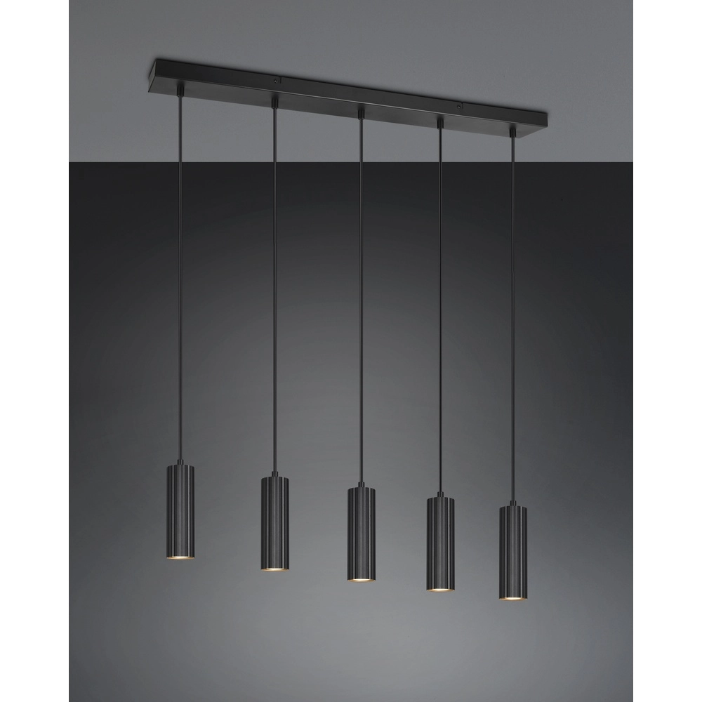 Suspension 5 lumières Soka noir Trio 4017807658538