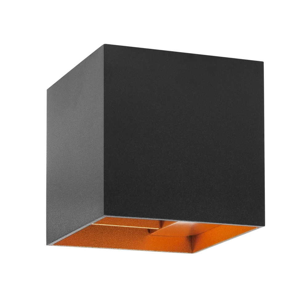 Spot mural Square noir avec or 10cm