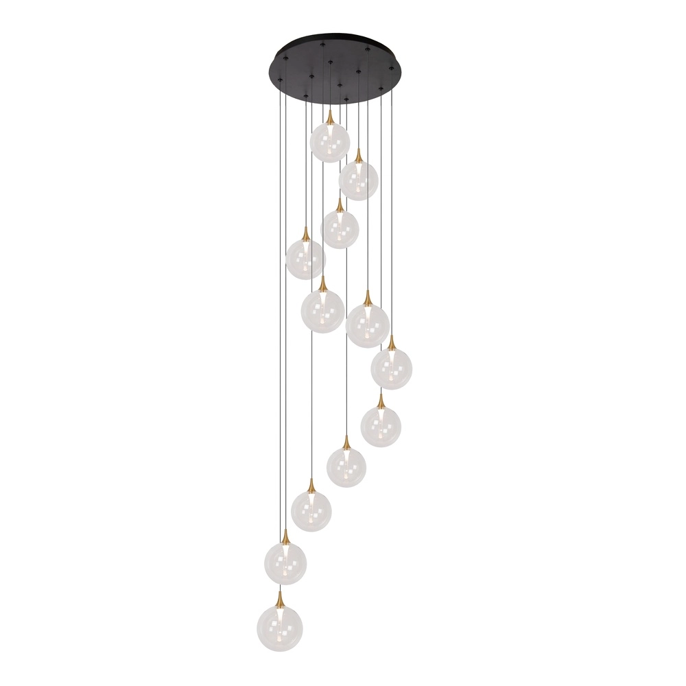 Suspension LED de conception Gisela transparent - 12x Ø 16cm