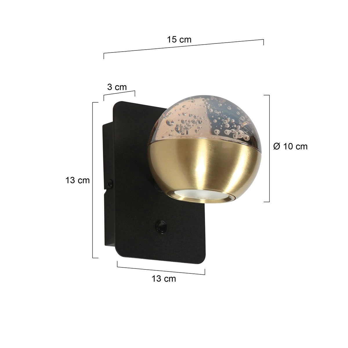 Lampe murale LED Belluno laiton avec verre - dimmable Steinhauer 8712746183931