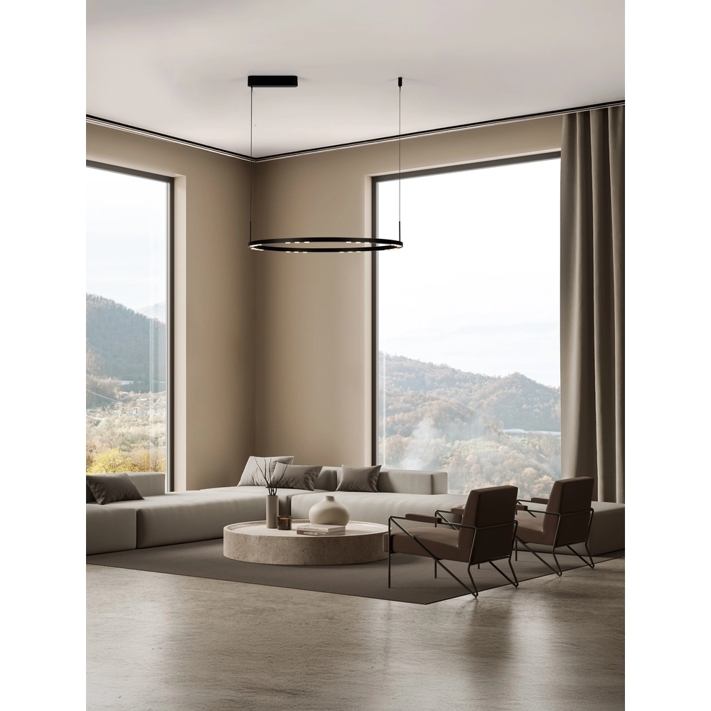 Suspension élégante Lunette noir Ø 80cm Lyora 5212017465207
