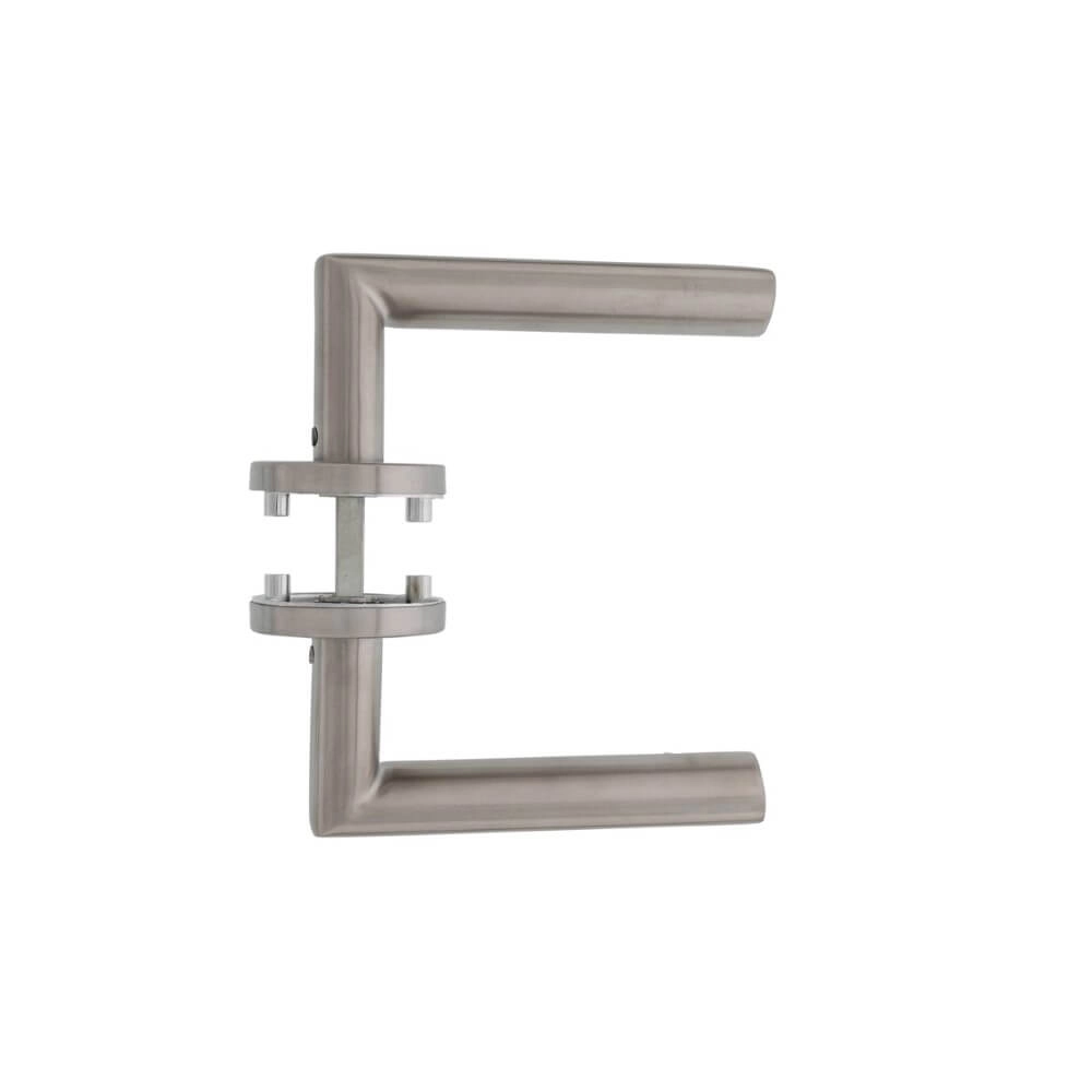 Poignée de porte ovale Hoek 90 Rosace avec arête en acier inoxydable Intersteel 8714186129753