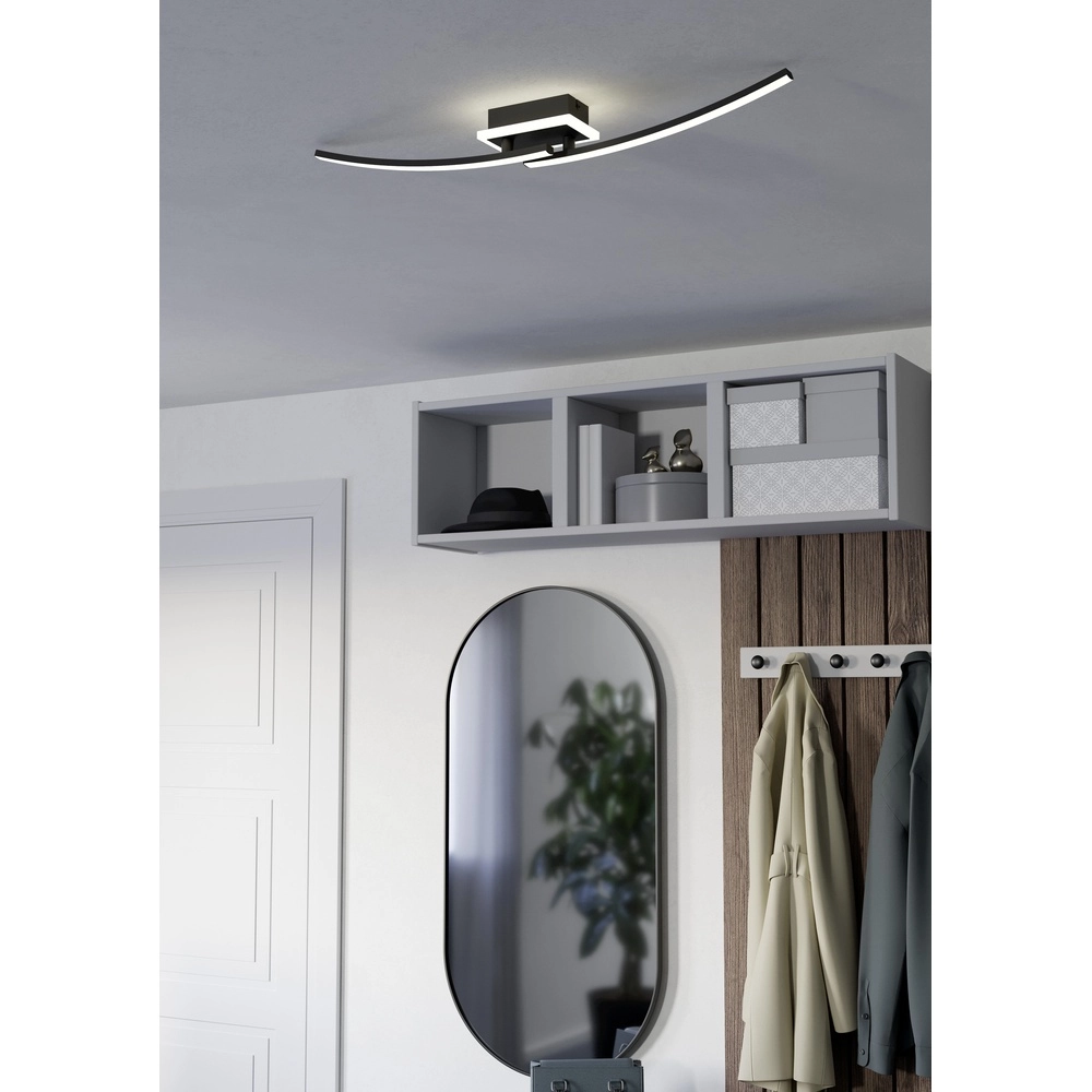 Lampe de plafond Lungolago LED - noir - carré Eglo 9008606316076