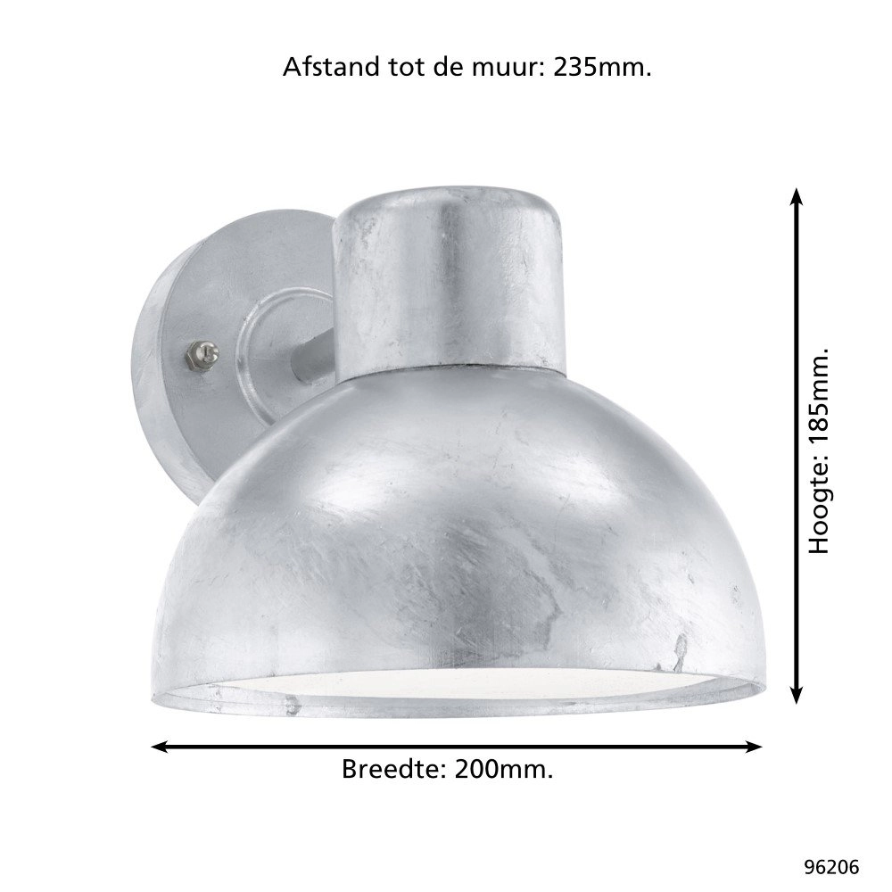 Lampe d'extérieur Entrimo gris zinc Eglo 9002759962067
