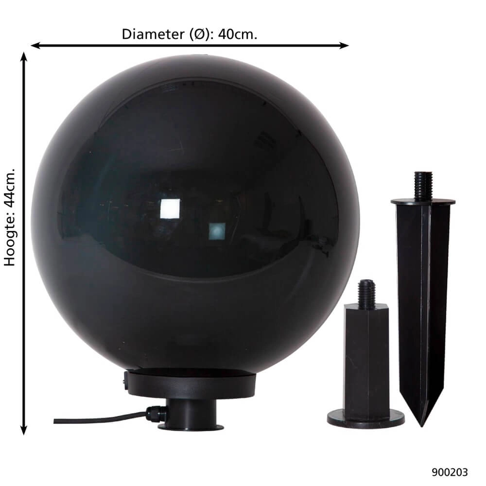 Lampe globe avec piquet Monterollo Smoke Ø40cm Eglo 9008606229918