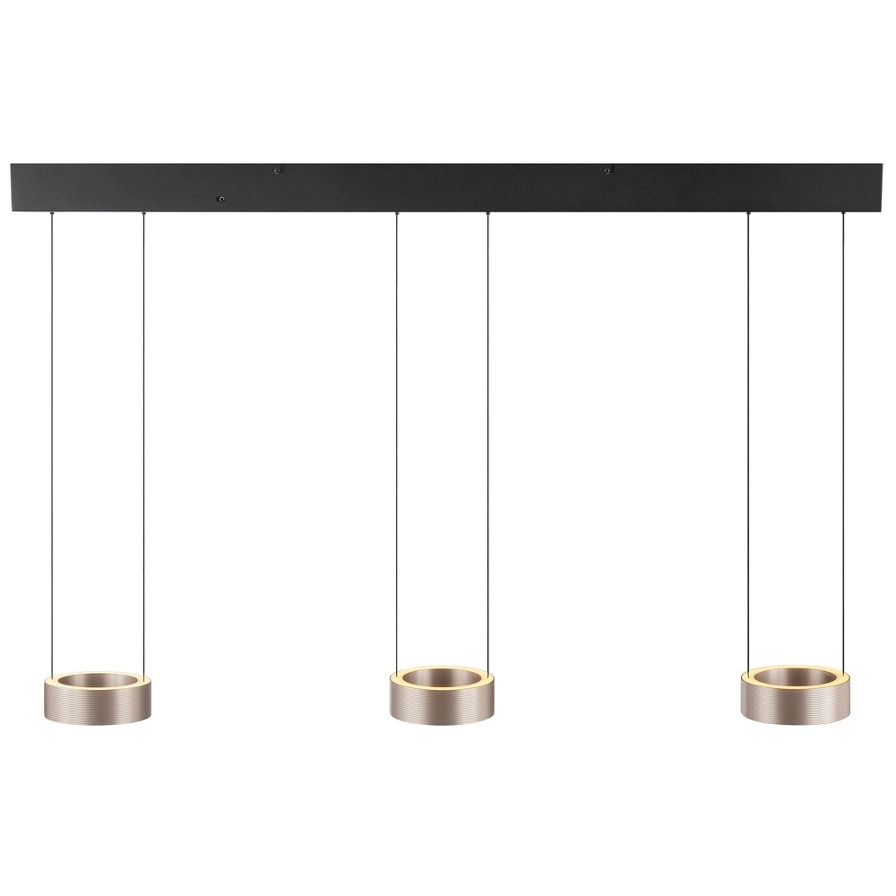 Lampe pendante de conception Axion 3-noir clair avec brun Brilliant 4004353477195