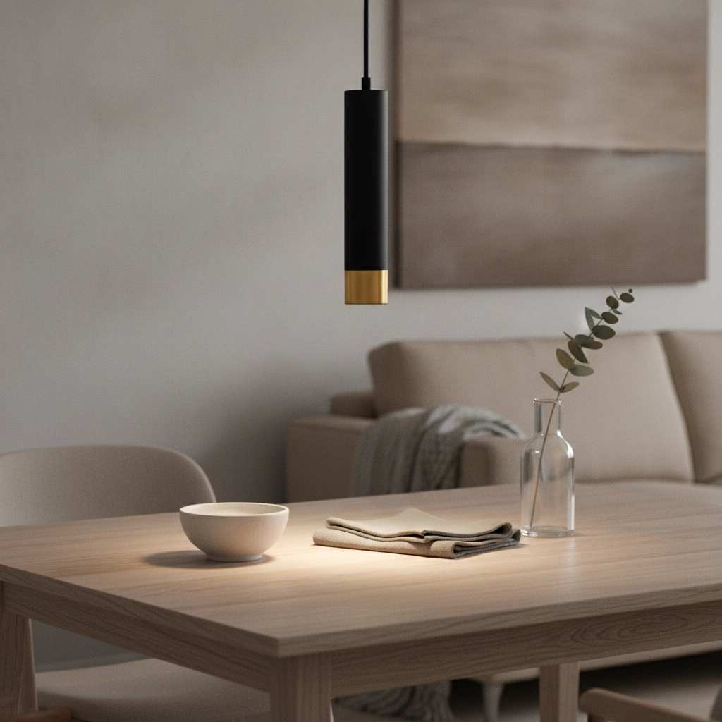 Suspension design Picto 30cm noir avec or