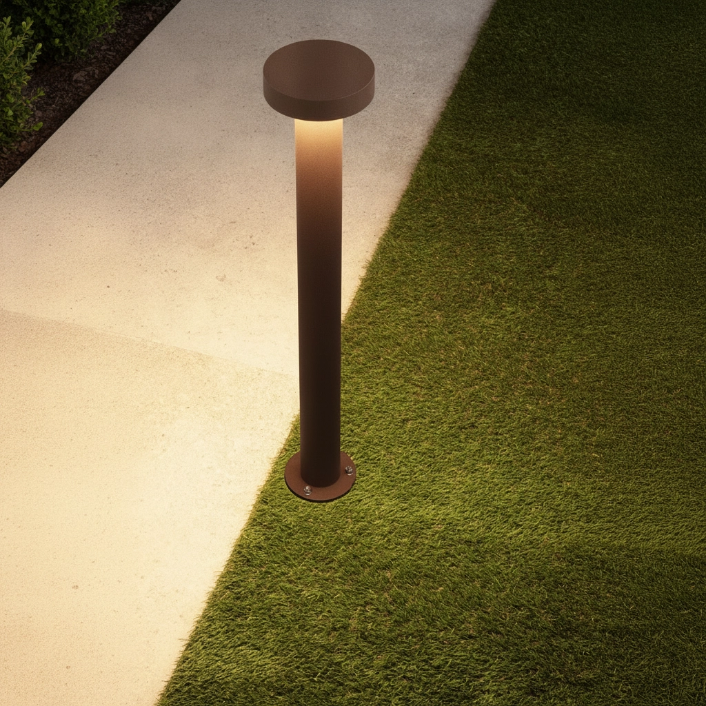 Lampe de jardin de Desing Gong brun rouille 60cm - 2700K