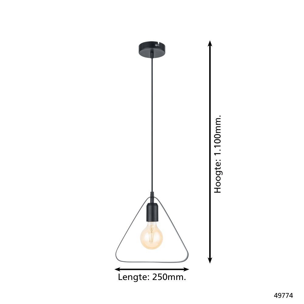 Lampe à suspension Bedington Triangle noir Eglo 9002759497743