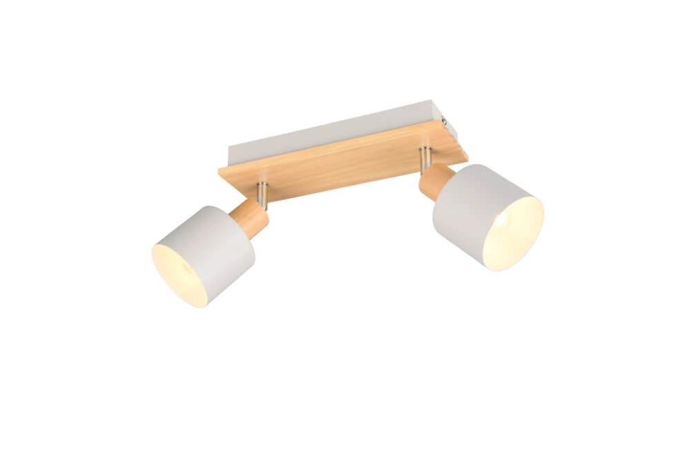 Plafonnier double Shanti avec aspect bois Plafonnier double Shanti avec aspect bois