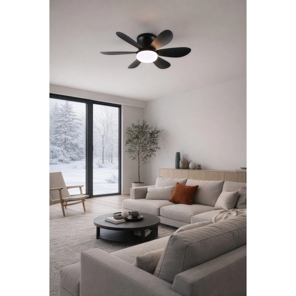 Éventail noir Lund Plafond Trio 4017807643732