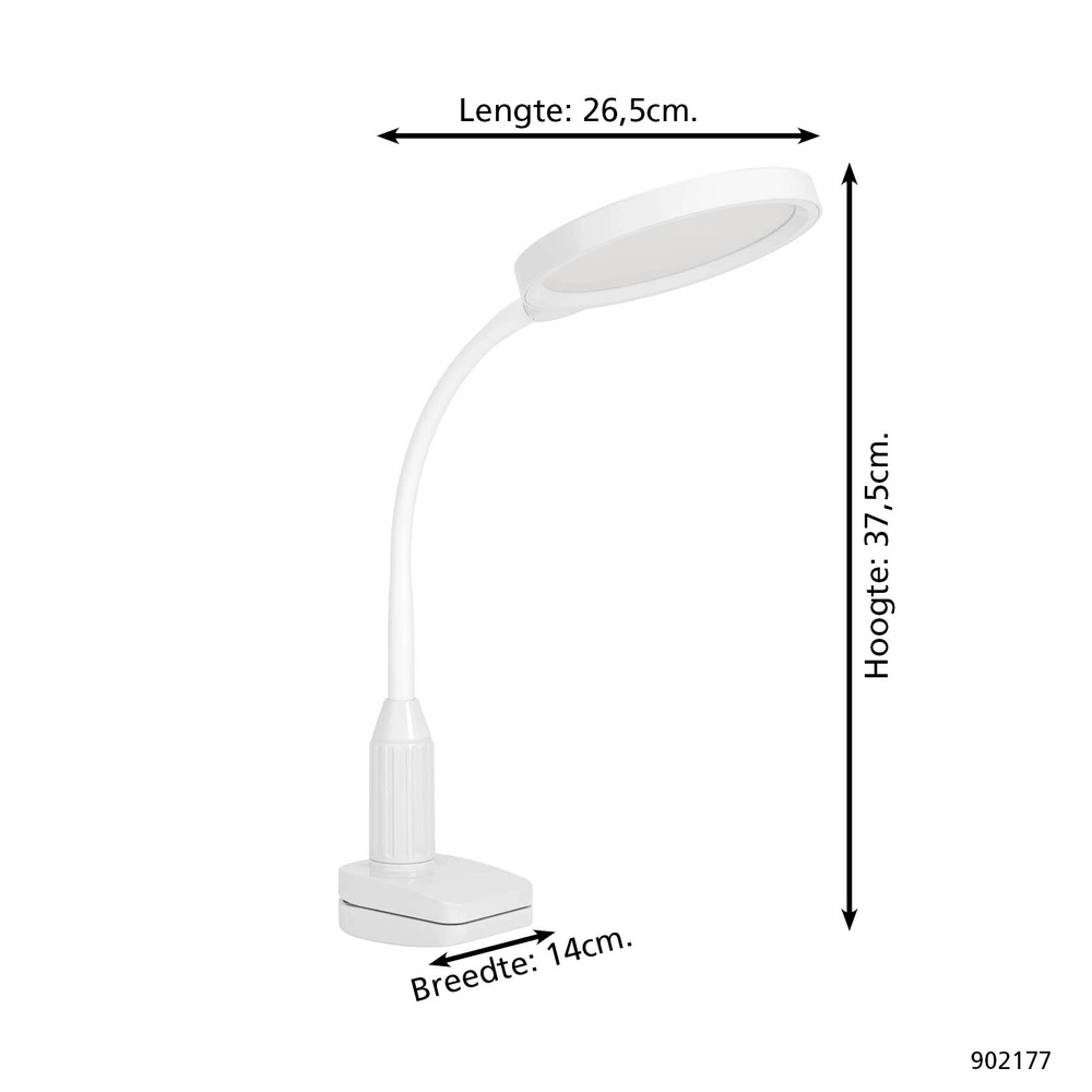 Lampe à pince Lauro blanc Eglo 9008606357512