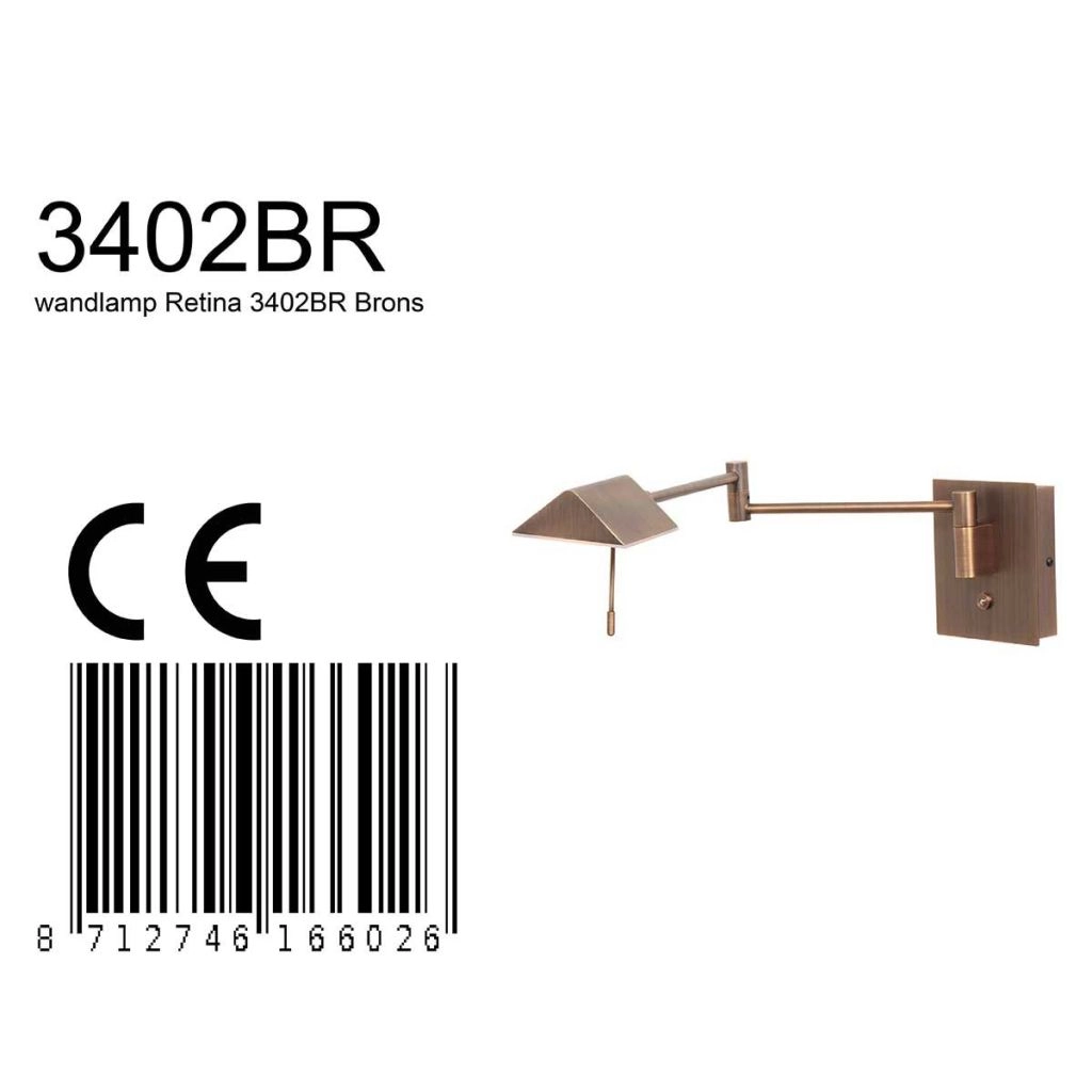 Lampe de lecture murale Retina bronze Steinhauer 8712746165081