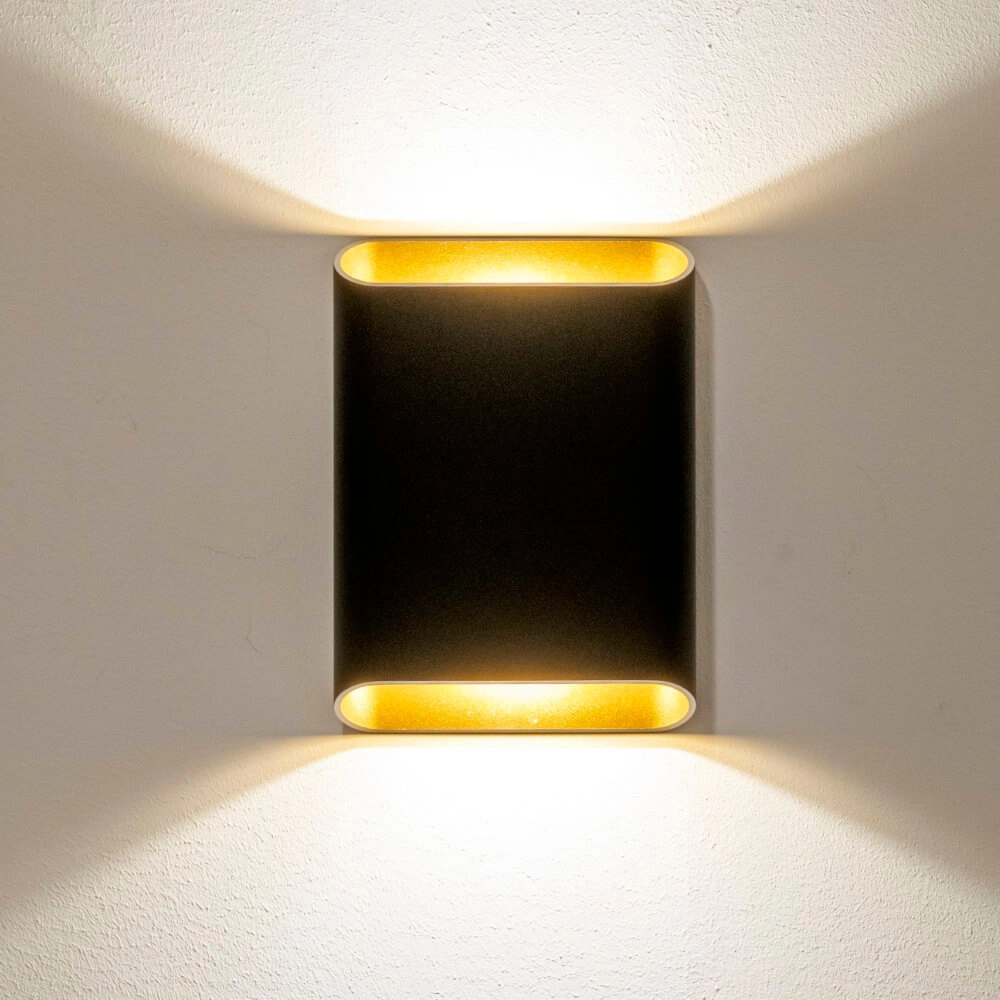 Applique murale Diaz L Noir avec or Artdelight 8720701100299